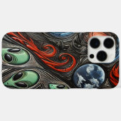 エイリアンと銀河系の宇宙舞踊 Case-Mate iPhoneケース (裏面 (横))