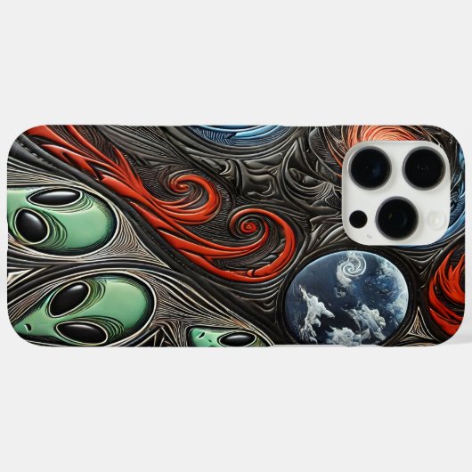 エイリアンと銀河系の宇宙舞踊 Case-Mate iPhoneケース (裏面 (横))