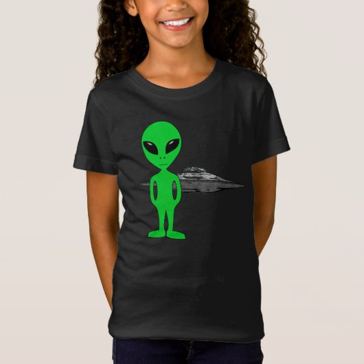 エイリアンとUFO Tシャツ (正面)