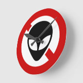 エイリアンなし ラウンド壁時計 (傾斜)