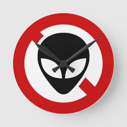 エイリアンなし ラウンド壁時計 (正面)
