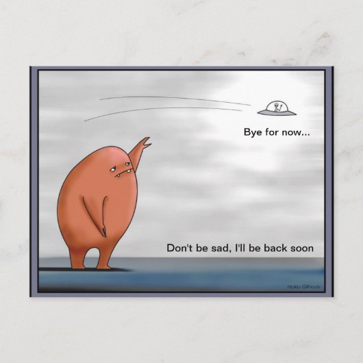 エイリアンなびく別れ – はがき (正面)