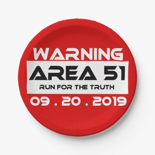 エイリアンについての真実のための区域51の競争をめっきして下さい ペーパープレート (正面)