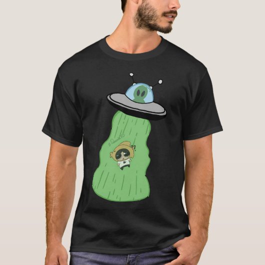 エイリアンに捕まえられたデモニア Tシャツ (正面)