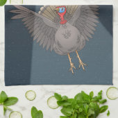 エイリアンに救われた七面鳥 キッチンタオル (折り畳み)