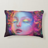 エイリアンのコスミックヘアの女性 アクセントクッション (裏面)