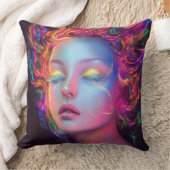 エイリアンのコスミックヘアの女性 クッション (ブランケット)