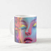 エイリアンのコスミックヘアの女性 コーヒーマグカップ (正面左)