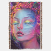 エイリアンのコスミックヘアの女性 スローブランケット (正面縦)