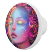 エイリアンのコスミックヘアの女性 セラミックノブ (右)