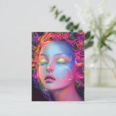 エイリアンのコスミックヘアの女性 ポストカード (スタンド正面)