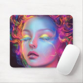 エイリアンのコスミックヘアの女性 マウスパッド (マウス)