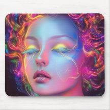 エイリアンのコスミックヘアの女性