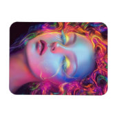 エイリアンのコスミックヘアの女性 マグネット (横)