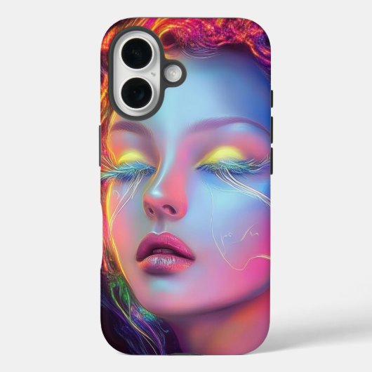 エイリアンのコスミックヘアの女性 Case-Mate iPhoneケース (裏面)