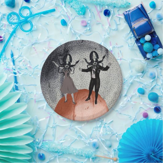 エイリアンのダンスのお祝い ペーパープレート (パーティー)