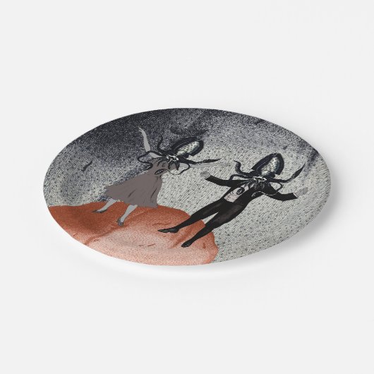 エイリアンのダンスのお祝い ペーパープレート (アングル)