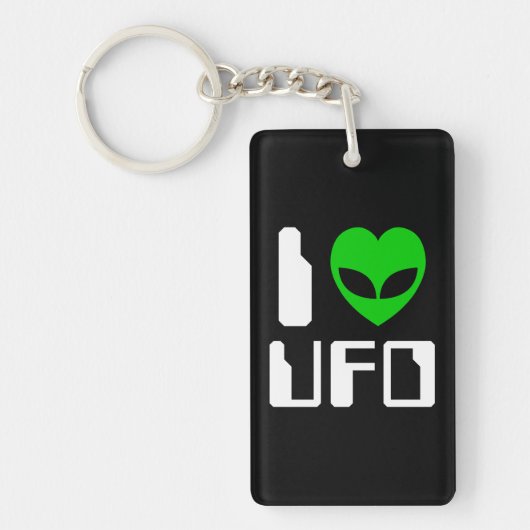 エイリアンのハートのUFO キーホルダー (正面)
