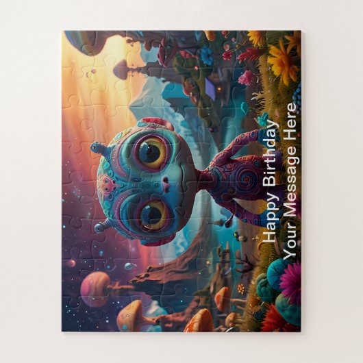 エイリアンのファンタジー林での冒険 ジグソーパズル (縦)