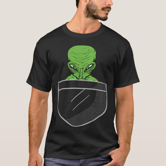 エイリアンのポケットUfo宇宙地球外 Tシャツ (正面)