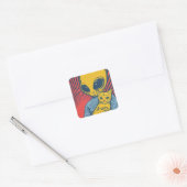 エイリアンの出会ポップ・アートのい：友情とアートの献上品 スクエアシール (封筒)