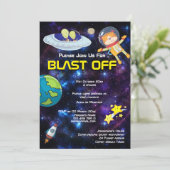 エイリアンの動物宇宙飛行士 ANY AGE 宇宙銀河パーティー 招待状 (スタンド正面)