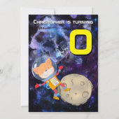 エイリアンの動物宇宙飛行士 ANY AGE 宇宙 銀河 パーティー 招待状 (裏面)