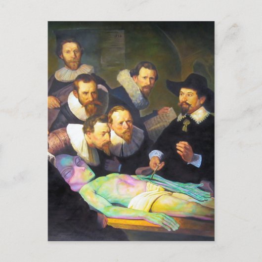 エイリアンの垂直絵画デザインの解剖学の授業 ポストカード (正面)