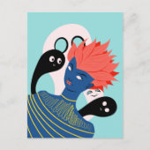 エイリアンの女の子と不気味幽霊架空の友人 ポストカード (正面)