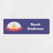 エイリアンの宇宙船の防水学校名ラベル ラベル (デザイン1)