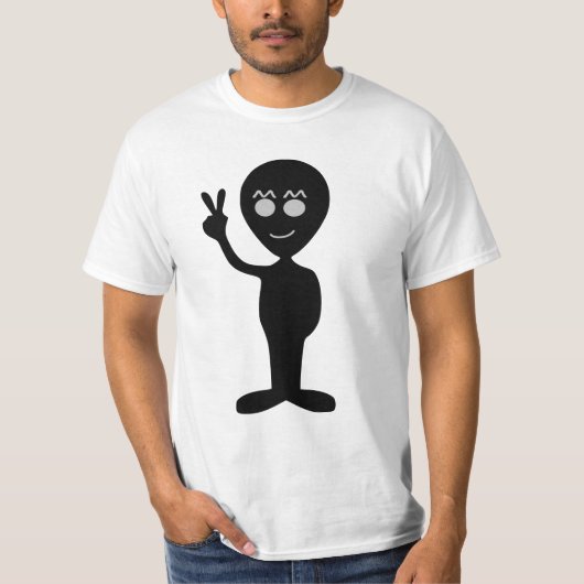 エイリアンの平和サインTシャツ Tシャツ (正面)