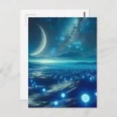 エイリアンの惑星とエイリアンのLiFeforms in Blue ポストカード (正面/裏面)