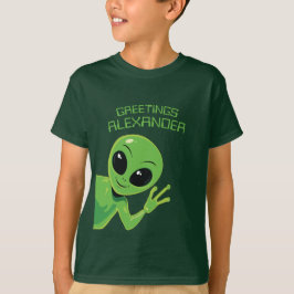 エイリアンの挨拶 かわいい宇宙のキャラクター Tシャツ