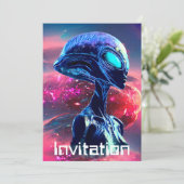 エイリアンの智慧 サイケデリック サイエンスフィクション アート 招待状 (スタンド正面)