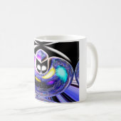 エイリアンの猫アート コーヒーマグカップ (正面右)