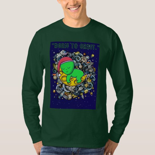 エイリアンの眠る軌道に生まれ Tシャツ (正面)