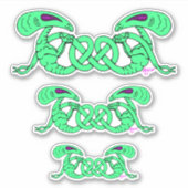 エイリアンの組み込み(エイリアンとケルト結び目模様) シール (正面)