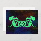 エイリアンの組み込み(エイリアンとケルト結び目模様) ポストカード (正面/裏面)