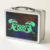 エイリアンの組み込み(エイリアンとケルト結び目模様) メタルランチボックス (裏面)