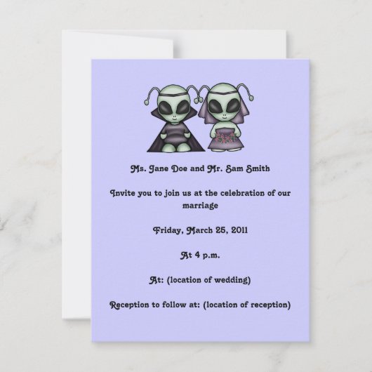 エイリアンの結婚式招待状 招待状 (正面)