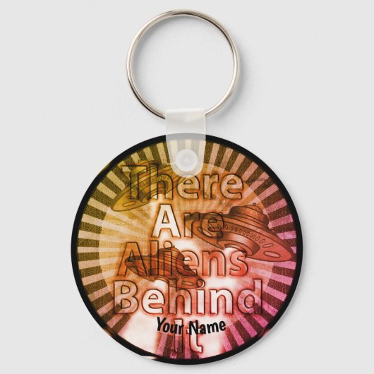 エイリアンの背後にあるIt名前をカスタムするキーチェーン キーホルダー (正面)