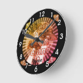 エイリアンの背後に時計 ラウンド壁時計 (傾斜)