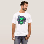 エイリアンの自撮りスナップ天文学者先生宇宙ファン Tシャツ (正面フル)