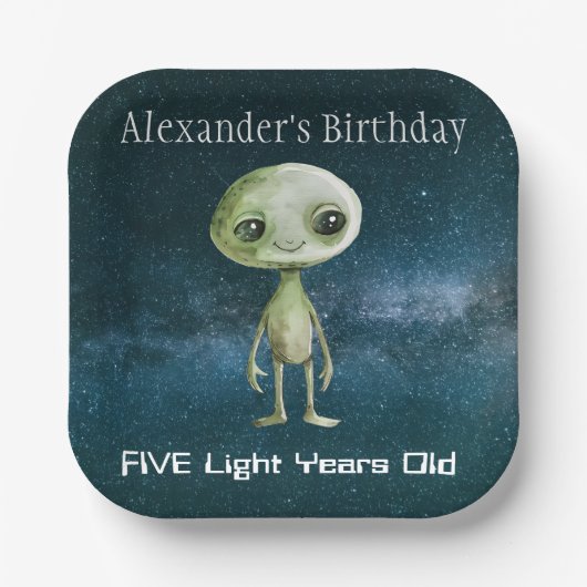 エイリアンの誕生日パーティー ペーパープレート (正面)