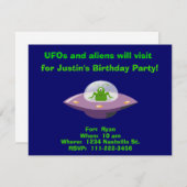 エイリアンの誕生日招待状 招待状 (正面/裏面)