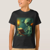 エイリアンの読書 Tシャツ (正面)