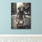 エイリアンの車輪への侵入 キャンバスプリント (インサイチュ (ウッドフロア))