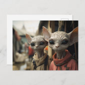 エイリアンの隣：クール猫 ポストカード (正面/裏面)