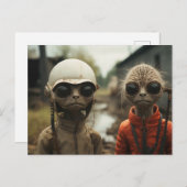 エイリアンの隣：奇妙な猫 ポストカード (正面/裏面)