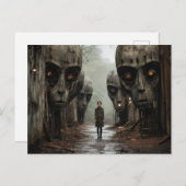 エイリアンの隣：頭付き女の子 ポストカード (正面/裏面)